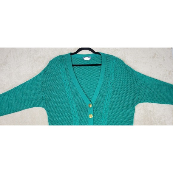 Alison J Vintage Women's Knit Cardigan and Sleeveless Top Combo Green Size XL - Picture 5 of 16